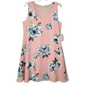Altar'd State Women's M Dress Sleeveless Lined V Neck A-Line Pink Floral NWT